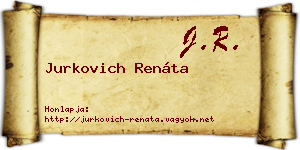 Jurkovich Renáta névjegykártya