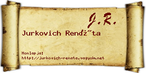 Jurkovich Renáta névjegykártya